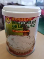 Young coconut meat and tapioca pearl