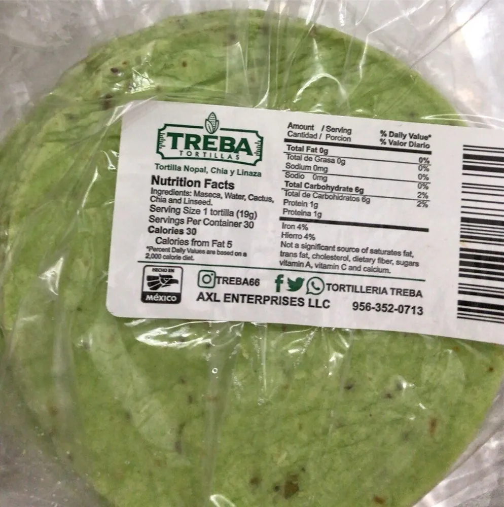 Corn Tortillas with Cactus, Chia and Flaxseed