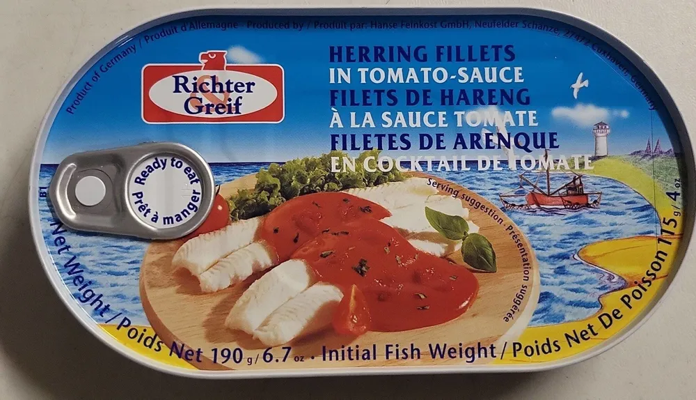 Herring fillets in tomato sauce