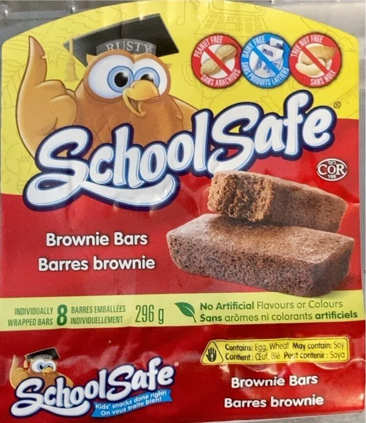 School safe brownie bars