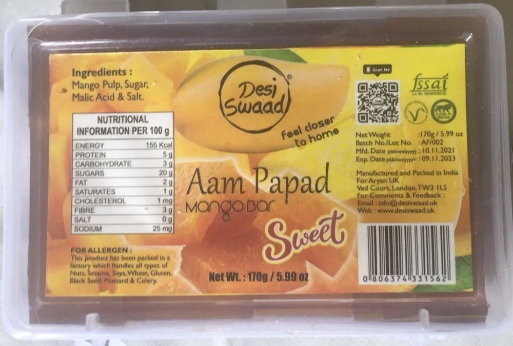 Aam Papad Mango Bar Sweet