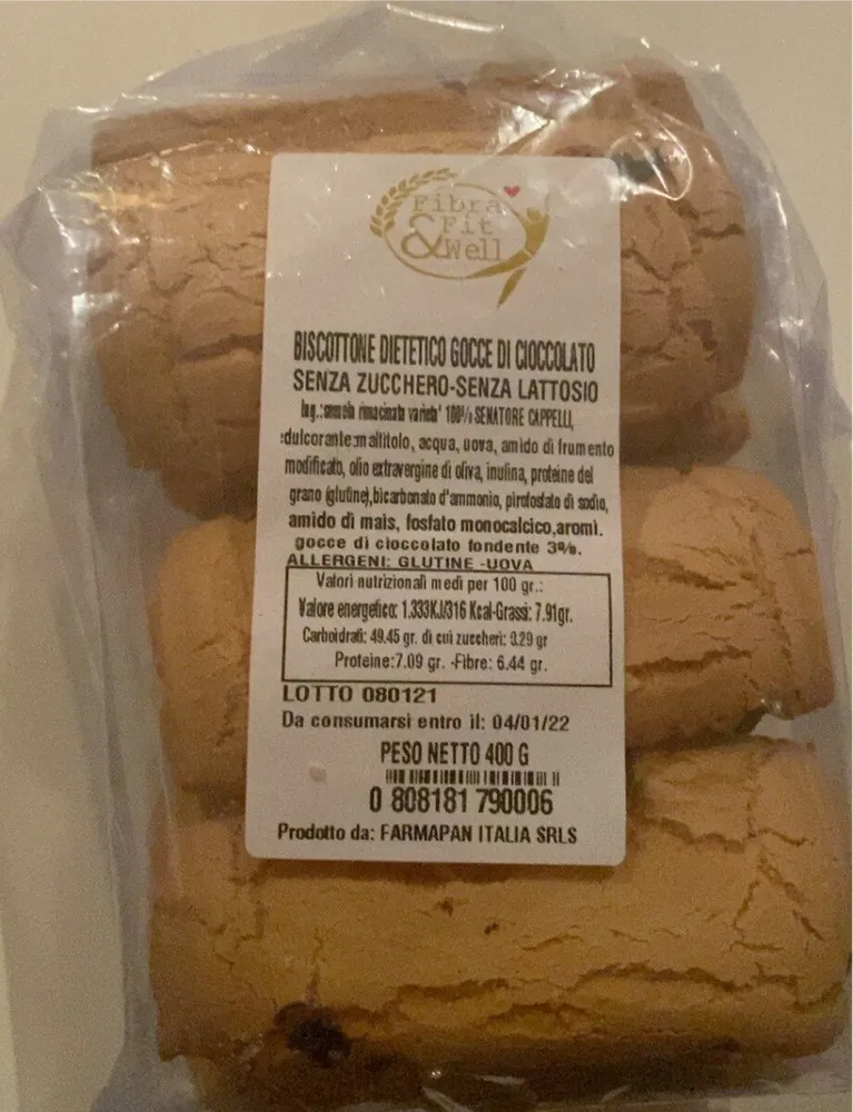 Biscottone dietetico gocce di cioccolato senza zucchero