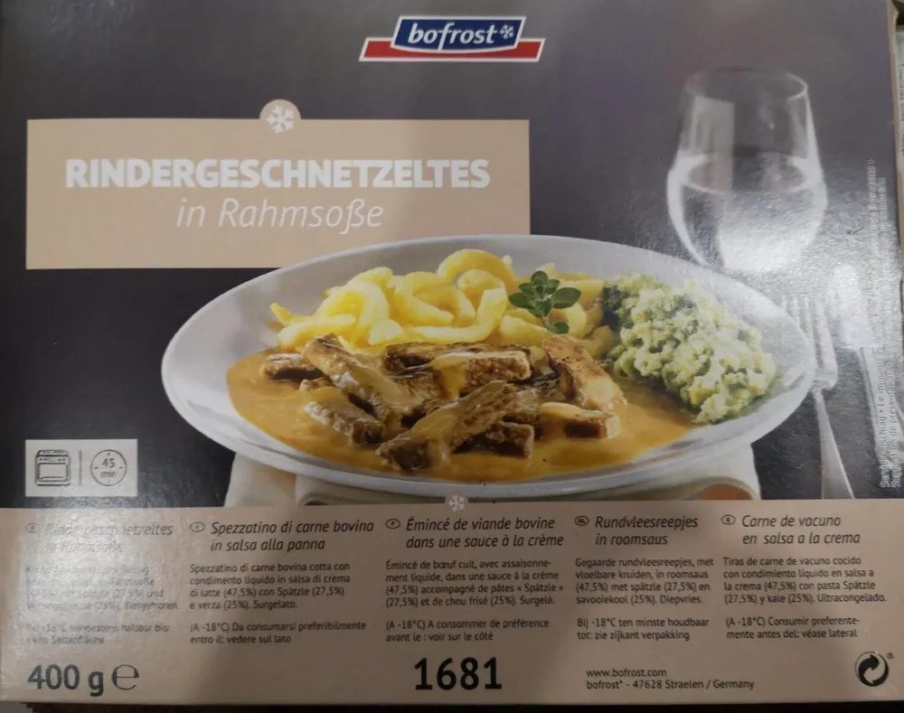 Rindergeschnetzeltes in Rahmsoße