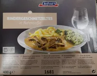 Rindergeschnetzeltes in Rahmsoße