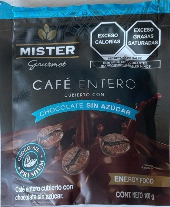 Café entero cubierto con chocolate sin azúcar