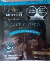 Café entero cubierto con chocolate sin azúcar