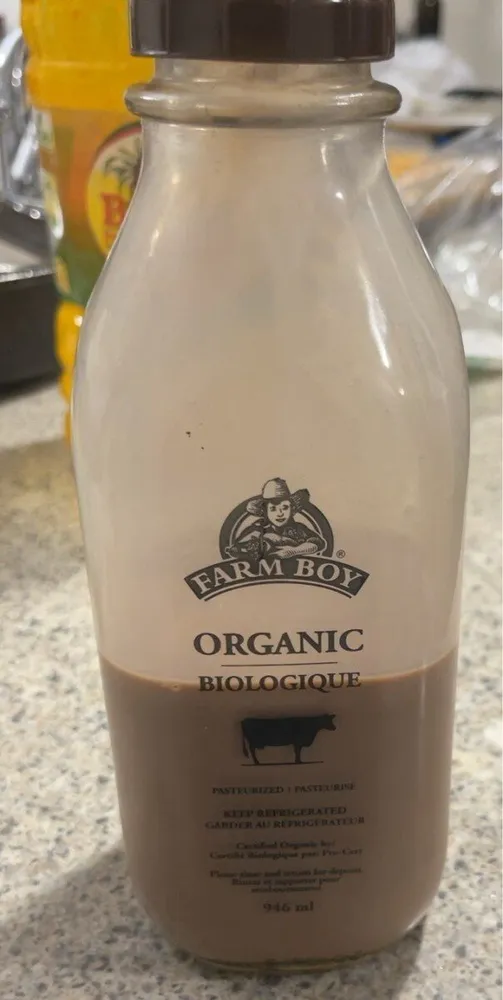 Organic 2% chocolate partly skimmed milk