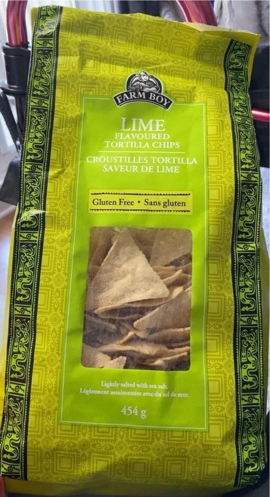 Lime flavoured tortilka chips