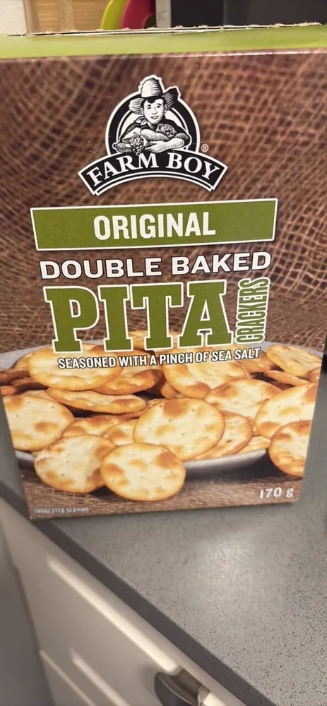 Double baked pita crackers