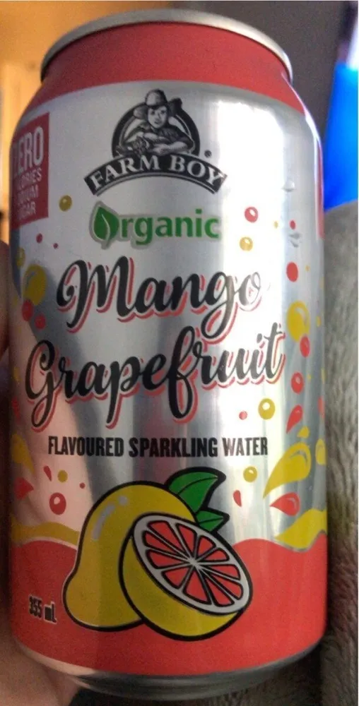 Mango and grapefruit sparkling water