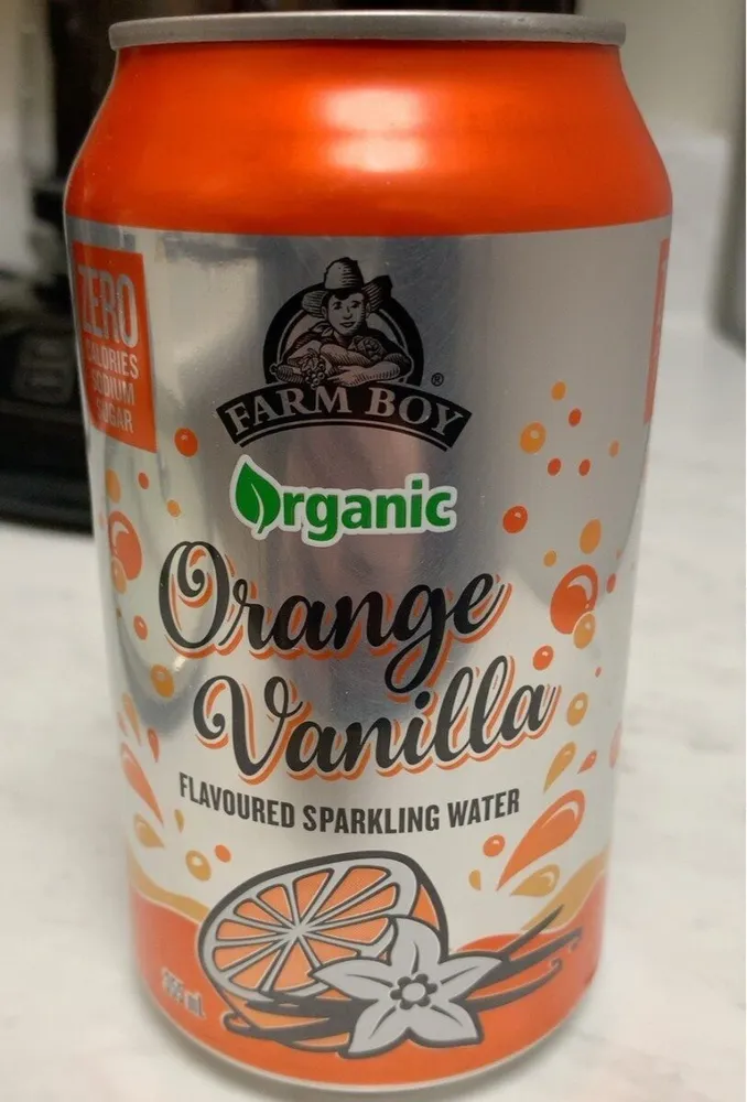 Organic orange vanilla sparkling water