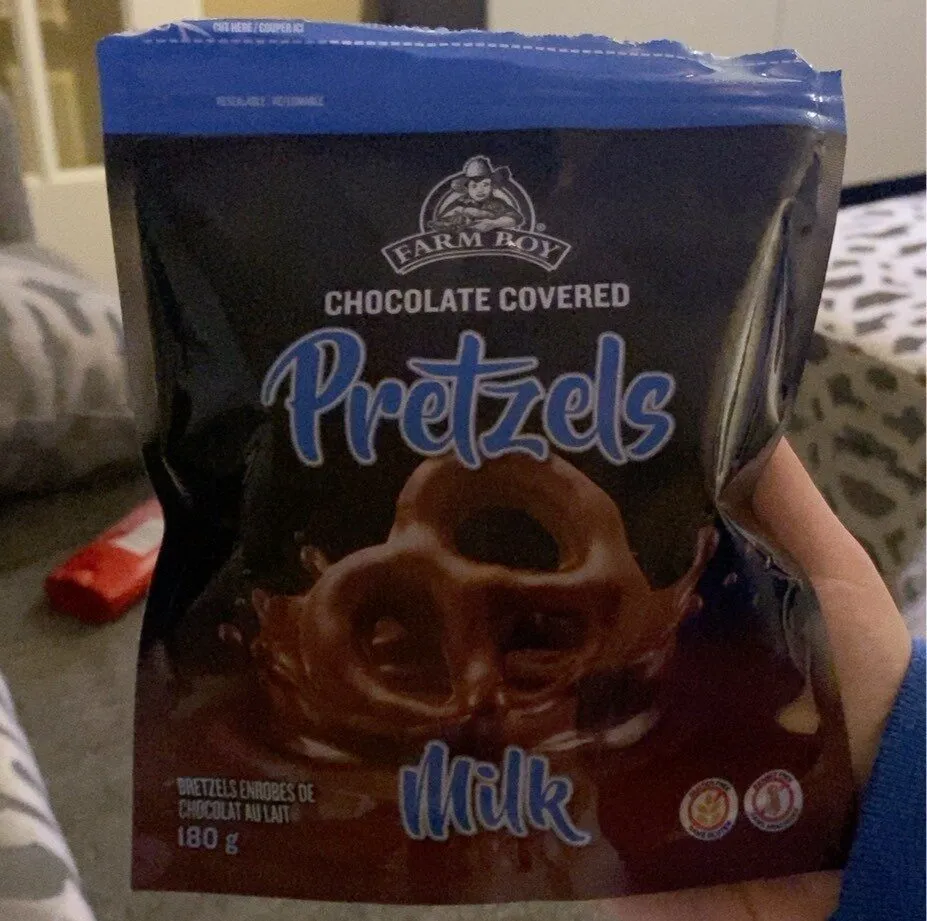 Milk chocolate covered pretzels