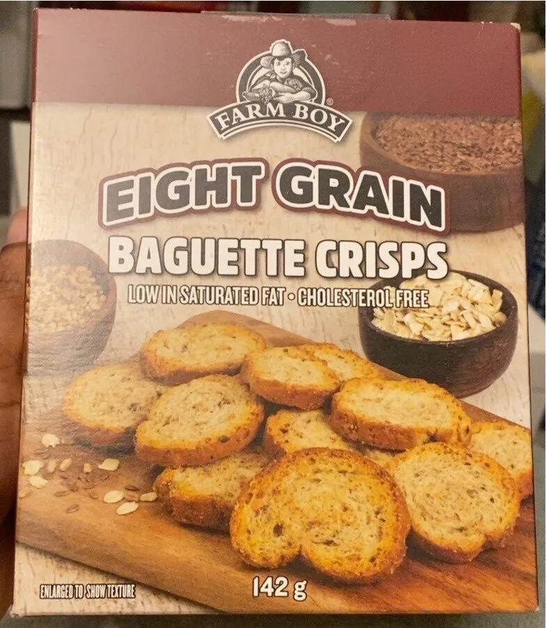 Eight grains baguette crisps