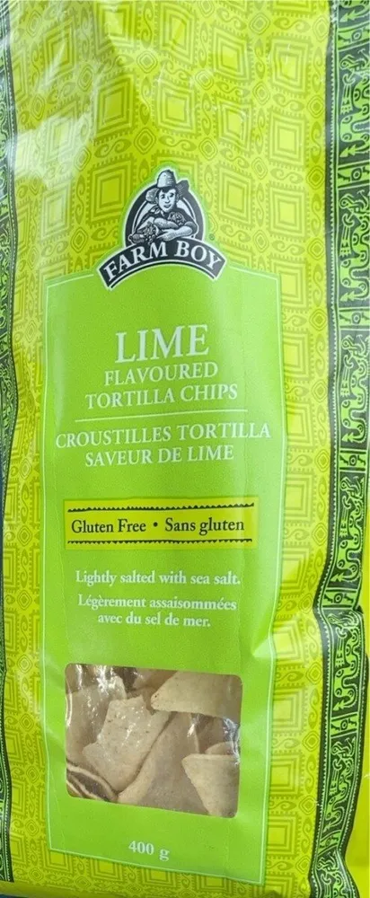 Lime flavoured tortilla chips
