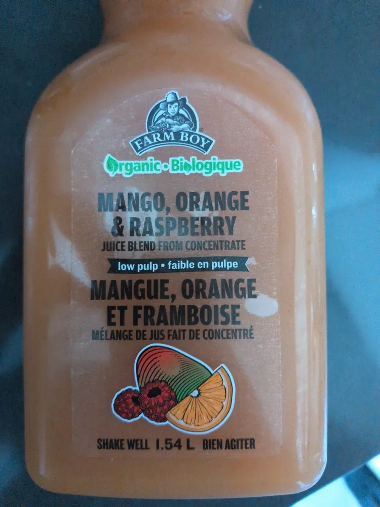 Mango Orange Raspberry Juice Blend