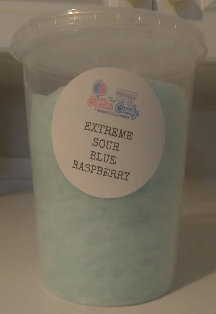 Extreme Sour Blue Raspberry Cotton Candy