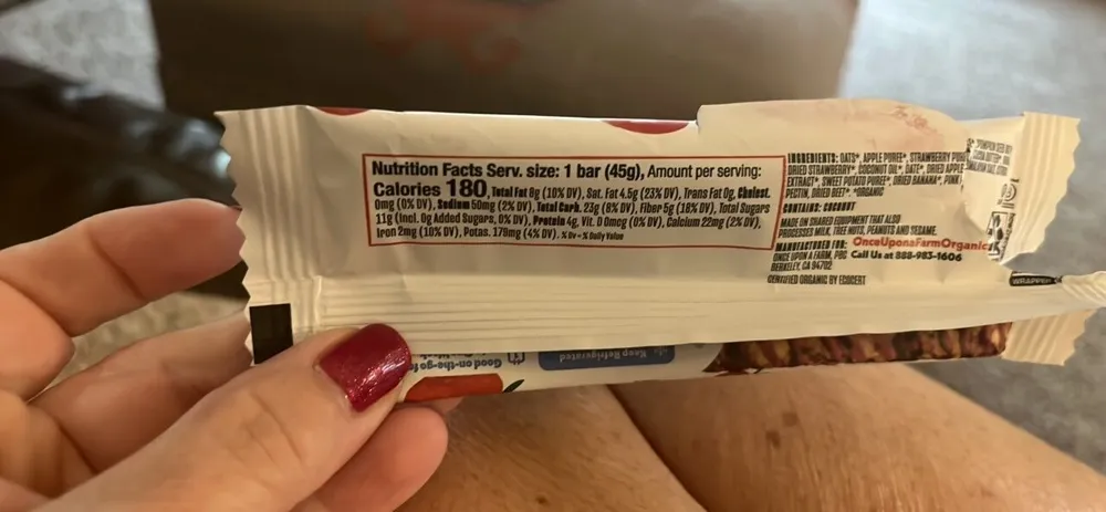 Organic Refrigerated Fruit Bar Strawberry