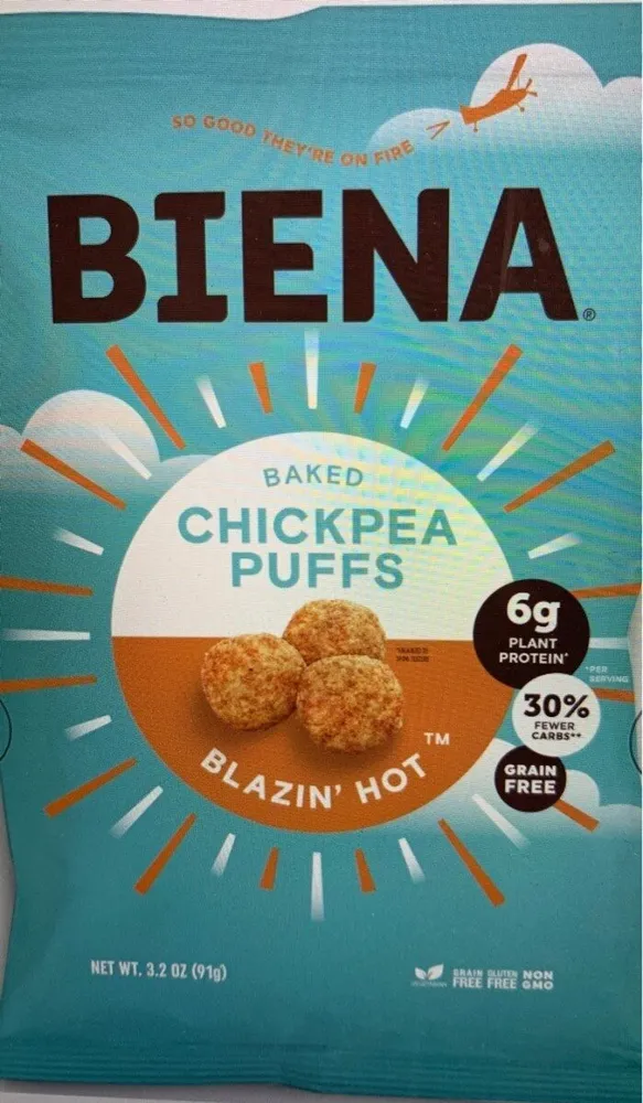 Blazin' hot baked chickpea puffs