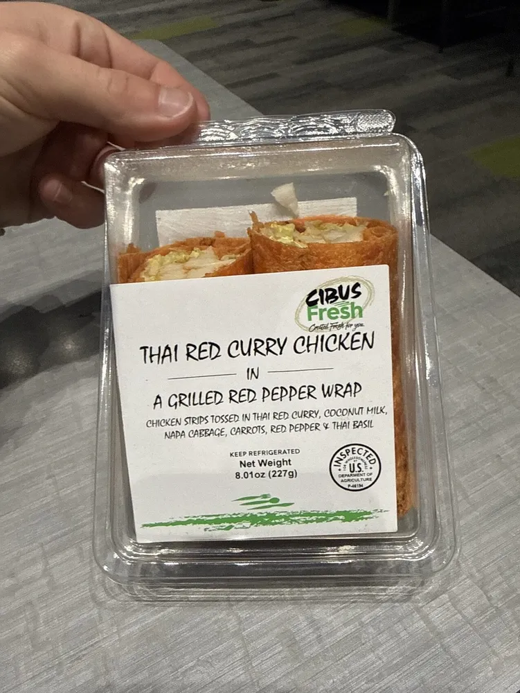 Thai Red Curry Chicken In A Grilled Red Pepper Wrap
