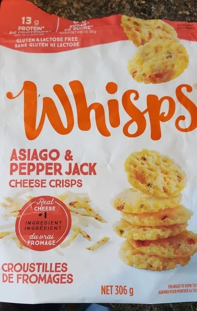Asiago & Pepper Jack cheese crisps