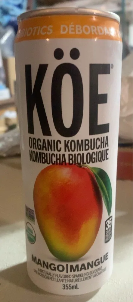 Boisson kombucha à la mangue