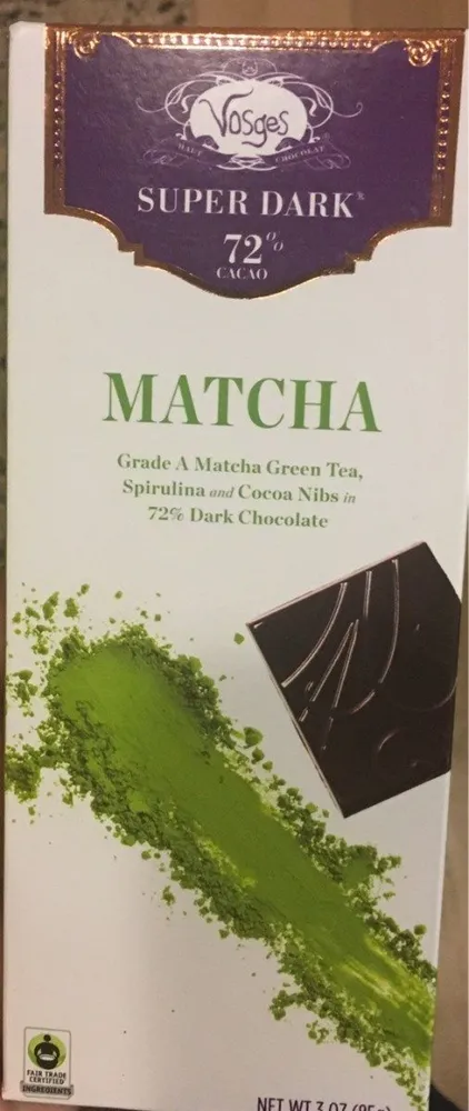 Vosges, super dark, super foods + dark chocolate, matcha green tea