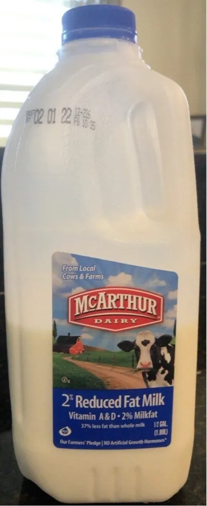 2% Reduced Fat Milk