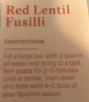 Red Lentil Fusilli