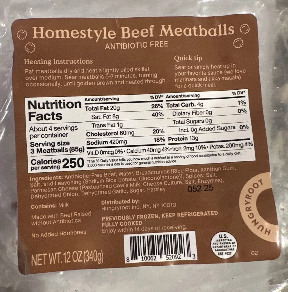 Homestyle Beef Meatballs