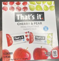 CHERRY & PEAR MINI FRUIT BAR VARIETY PACK