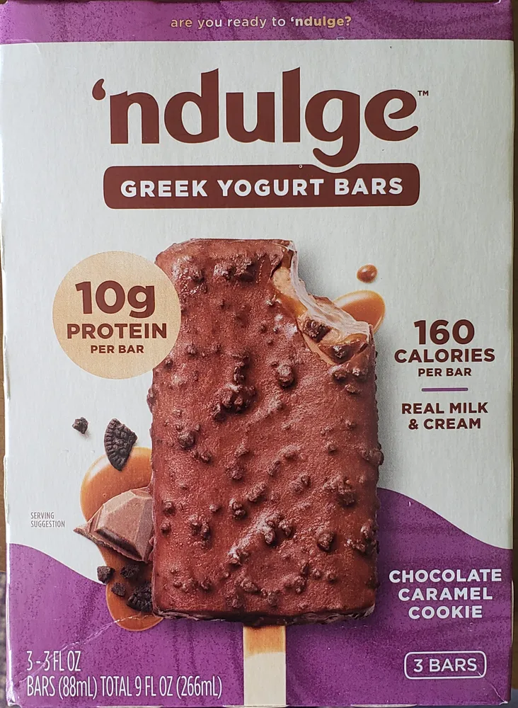 'ndulge Greek Yogurt Bars Chocolate Caramel Cookie