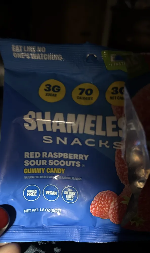 RED RASPBERRY SOUR SCOUTS GUMMY CANDY