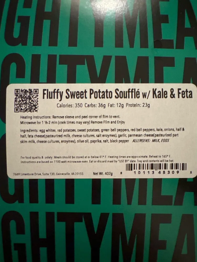 Fluffy Sweet Potato Soufflé w/ Kale&Feta