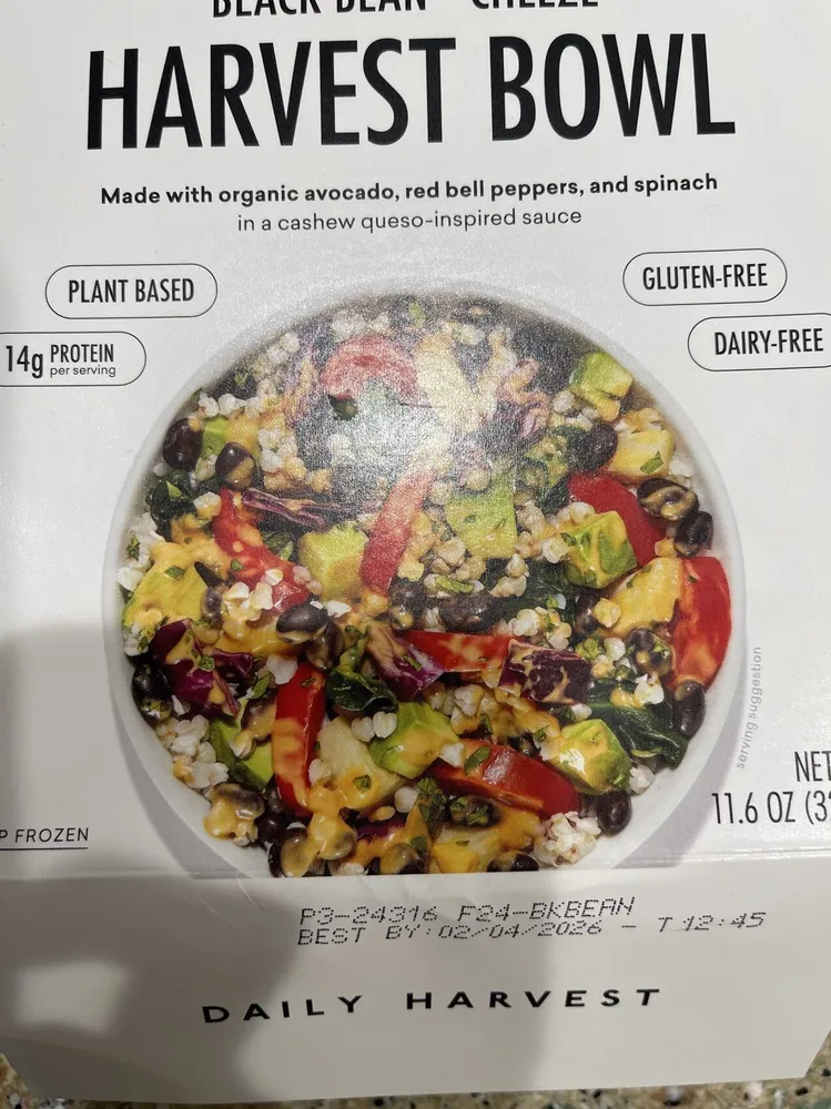Black bean and cheese harvest bowl - Daily Harvest Inc.