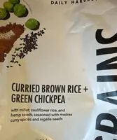 Curried, brown rice, and green chickpea