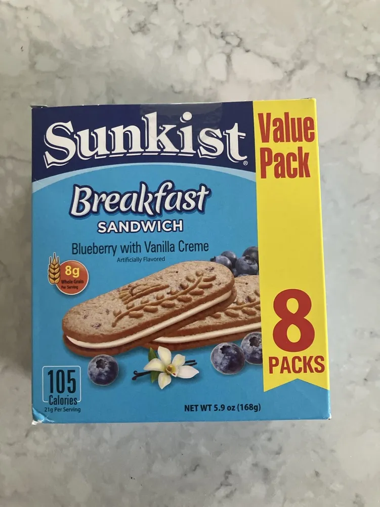 Sun Kiss, Breakfast Sandwich, Blueberry With Vanilla Cream