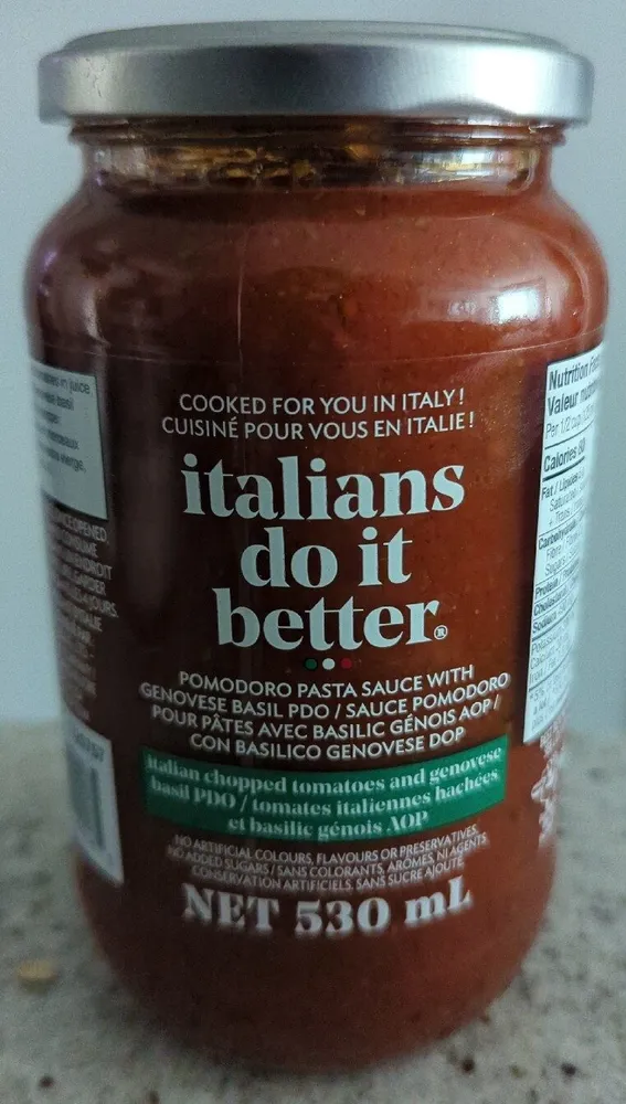 Pomodoro Pasta Sauce with Genovese Basil PDO