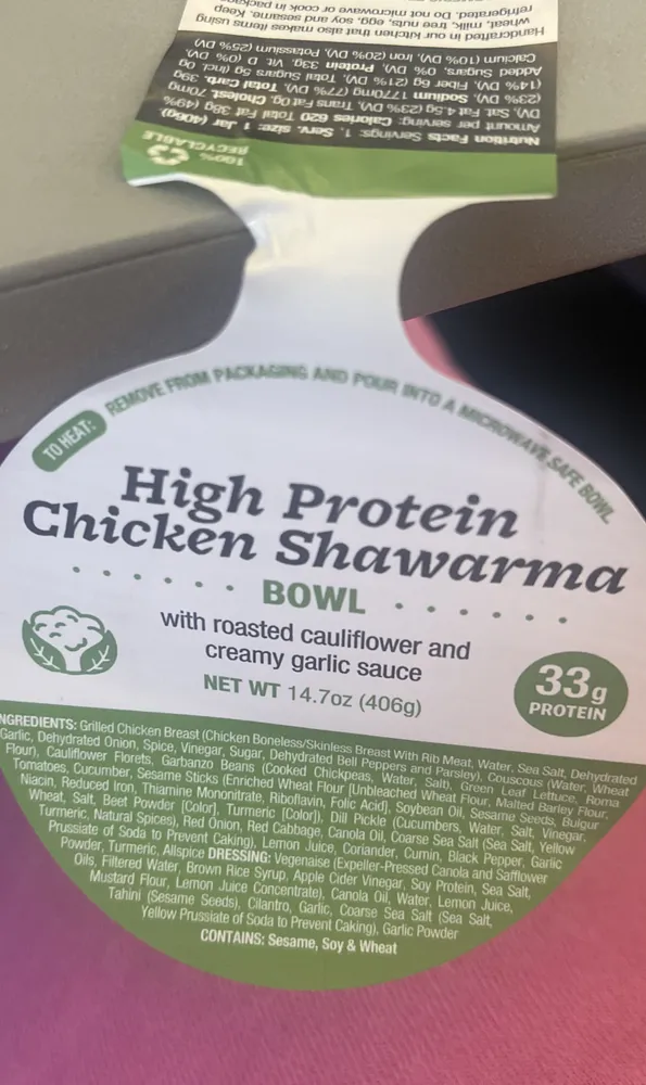 High Protein Chicken Shawarma Bowl