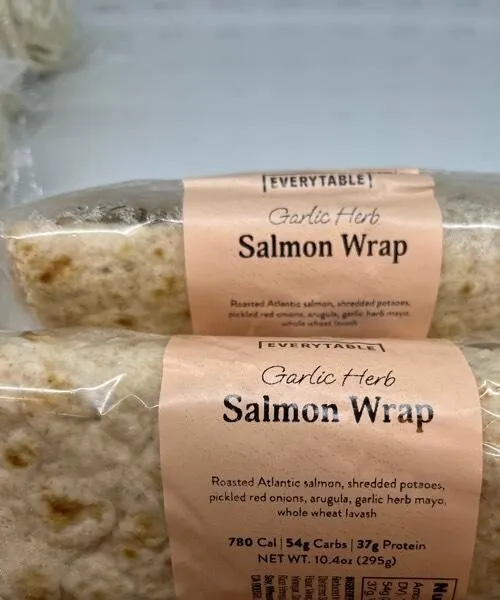 Garlic herb salmon wrap