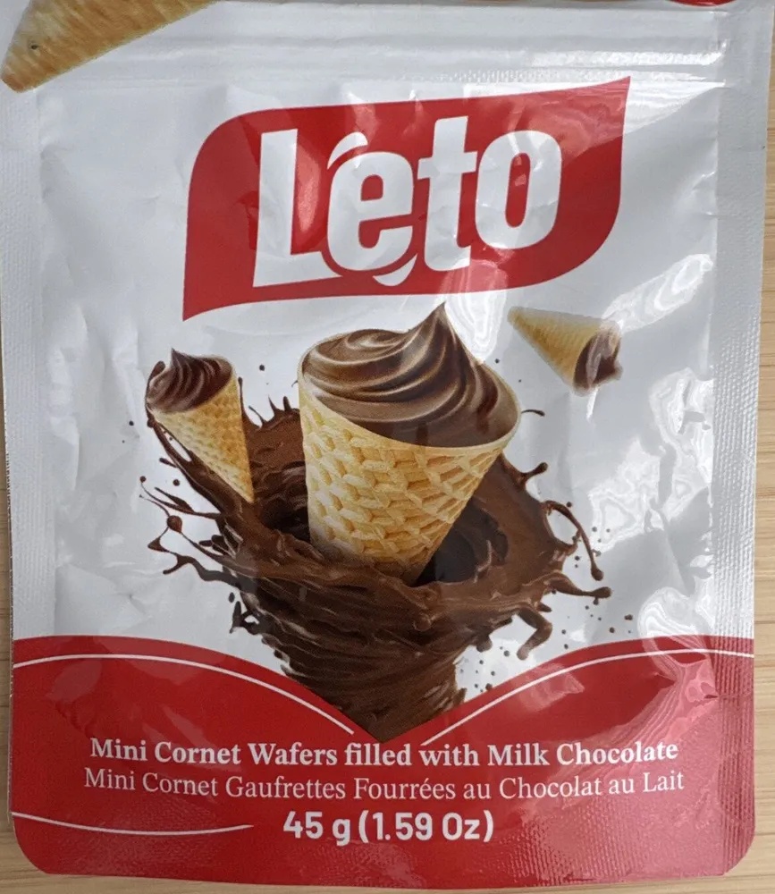 Mini Cornet Wafers Filled With Milk Chocolate