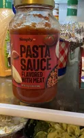 Tomato sauce flavored with meat