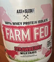 100% Whey Protein Isolate Farm Fed Strawberry Milkshake