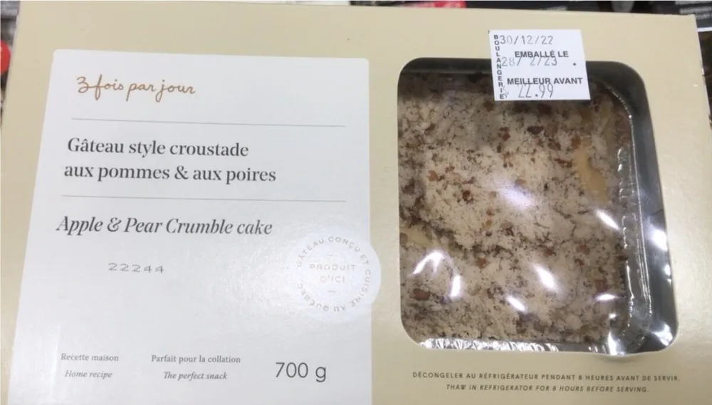 Gateau style croustade