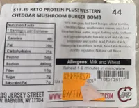 Keto Protein plus! Western Cheddar Mushroom Burger Bomb