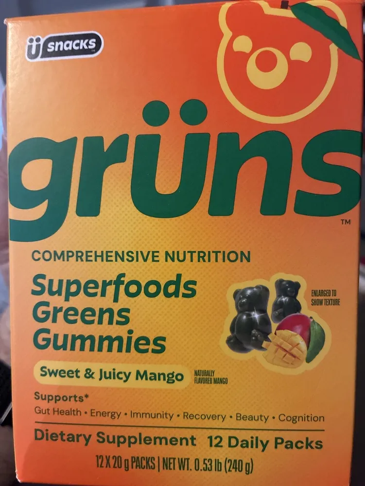 Superfoods Greens Gummies - Sweet & Juicy Mango