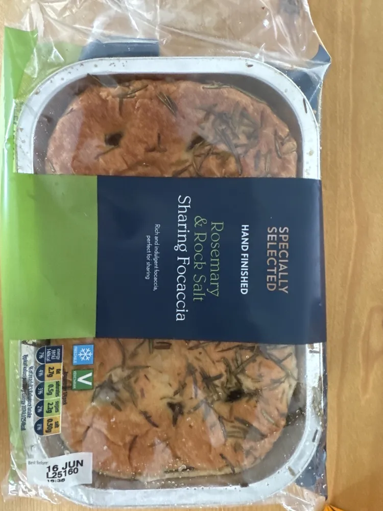 Rosemary & rock salt sharing focaccia