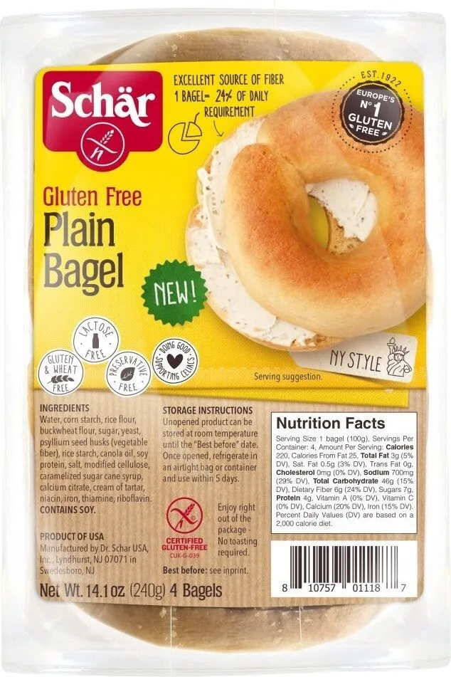 Gluten free plain bagel