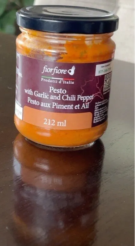 Pesto with garlic and chili pepper