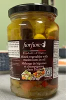 Mixed vegetables with mushrooms in oil