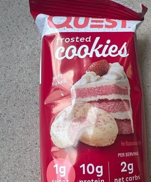 Strawberry  cake frosted cookie